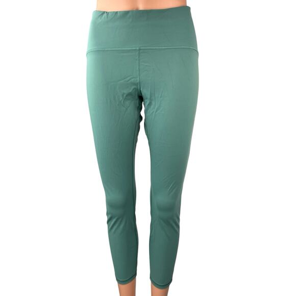 Lululemon Women's Green Mid Rise Cropped Yoga Athletic Leggings Pants Size 10 - Picture 1 of 5